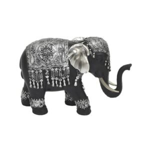 Urban Decor 19cm Indian Elephant Black & Silver
