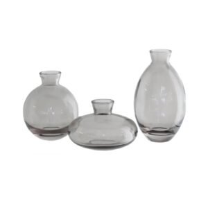 Urban Decor 3 Piece Bud Vase Set Grey