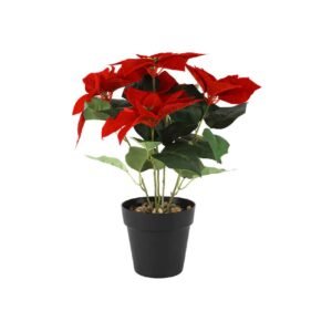Urban Decor 41cm Artificial Poinsettia in Pot Red