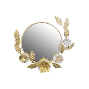 Urban Decor Leaf & Flower Design Wall Mirror Gold
