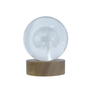 Urban Decor LED Dandelion Decor Light on Wooden Stand Clear