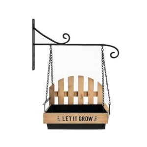 Wall Hanging Bench Planter Black