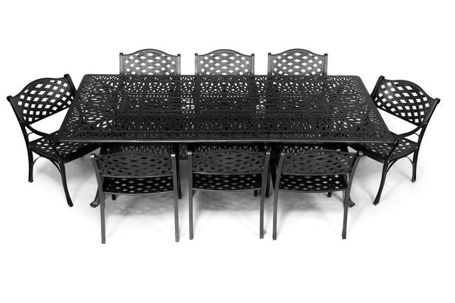 buy black 8 seater victoria aluminum patio set online south africa global links sa Buy Black 8 Seater Victoria Aluminum Patio Set Online South Africa - Global Links SA